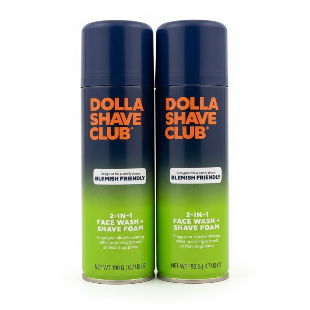Dollar Shave Club 2-in-1 Face Wash & Shave Foam | Set of 2 | NEW